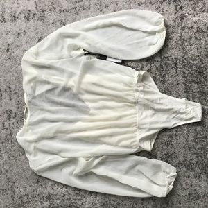 NEW White Black tape body suit